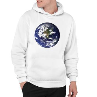 Earth Planet Flat Earth North America Globe Space Clouds Hoodie | Mazezy