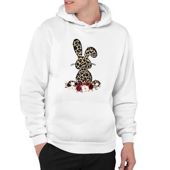 Easter Cute Gift For Her Mom Teen Girls Wife Leopard Bunny Hoodie | Mazezy