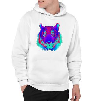 Edm Electronic Dance Techno Colorful Tiger Rave Hoodie | Mazezy