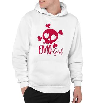 Emo Girl Pink Skull Emo Goth Music Emotional Skull Humor Hoodie | Mazezy