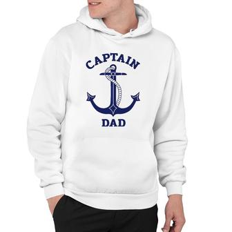 Father's Day Nautical Anchor Captain Dad Hoodie | Mazezy