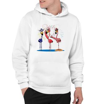 Flamingo American Flag Shadow The 4Th July 2021 Funny Hoodie | Mazezy