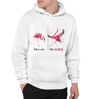 Flamingo Before And After Wine Hoodie | Mazezy