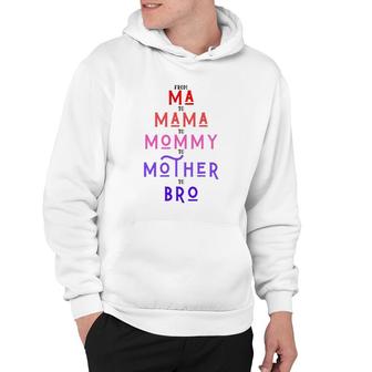 Funny Bro Mothers Day From Ma To Mama Mommy Mother Bruh Mom Hoodie | Mazezy