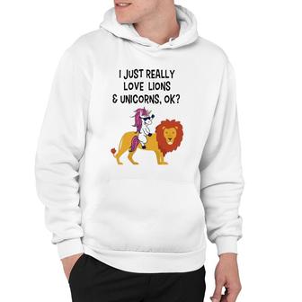 Funny Lion Unicorn Lion Lover Gift Unicorn Lover Hoodie | Mazezy