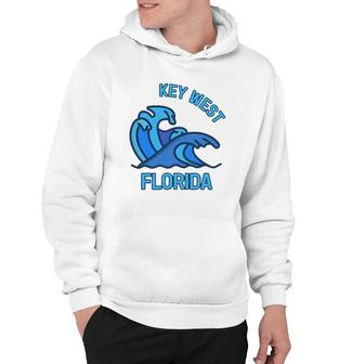 Graphic Key West Florida Pocket Wave Souvenir Hoodie | Mazezy