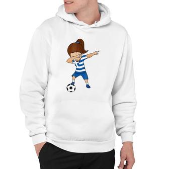 Greece Soccer Dabbing Greek Girl Football Jersey Hoodie | Mazezy