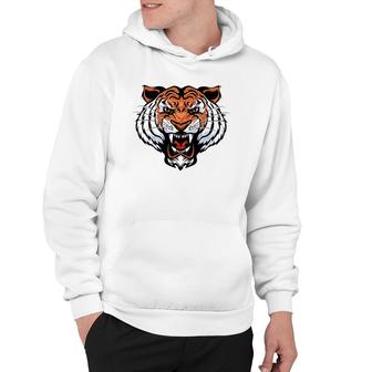 Growling Mouth Open Bengal Tiger Funny Hoodie | Mazezy