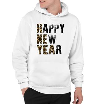 Happy New Year 2022 New Year's Eve Confetti Leopard Nye Party Hoodie | Mazezy