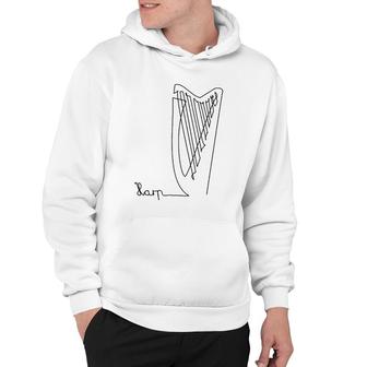 Harp Symphony Orchestra Music Design One-Line Harp Hoodie | Mazezy