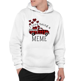 I Love Being A Meme Truck Plaid Matching Family Valentine's Hoodie | Mazezy