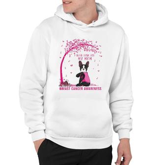 I Wear Pink For My Mom Boston Terrier Breast Cancer Awarenes Hoodie | Mazezy