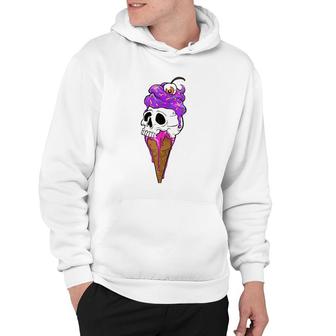 Ice Cream Skull I Summer Goth Hoodie | Mazezy