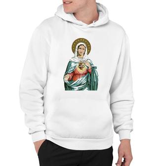 Immaculate Heart Of Mary Our Blessed Mother Catholic Vintage Hoodie | Mazezy
