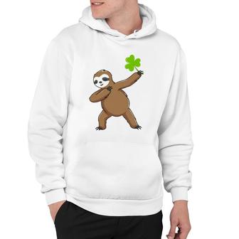 Irish Leprechaun Dabbing Sloth St Patrick's Day Gift Green Hoodie | Mazezy