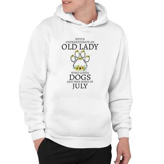 July Birthday Dog Owner Gift Who Loves Dogs And Was Born In July Sunflowers Dog Paw Hoodie | Mazezy