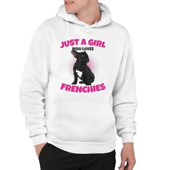 Just A Girl Who Loves Frenchies French Bulldog Girls Hoodie | Mazezy