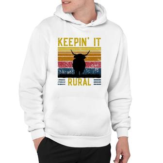 Keepin' It Rural Scottish Highland Cow For Cattle Farmer Hoodie | Mazezy