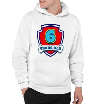 Kids 6 Year Old 6Th Birthday Paw Themed Party Gift Boys Girls Hoodie | Mazezy