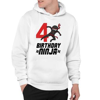 Kids Kids 4Th Birthday Ninja For Boys 4 Years Birthday Tee Hoodie | Mazezy DE
