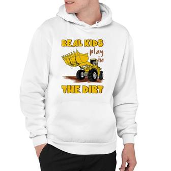 Kids Real Kids Play In The Dirt Construction Excavator For Boys Hoodie | Mazezy