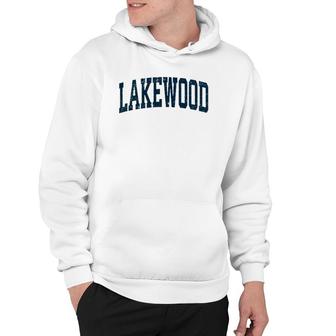 Lakewood Washington Wa Vintage Athletic Sports Navy Design Hoodie | Mazezy