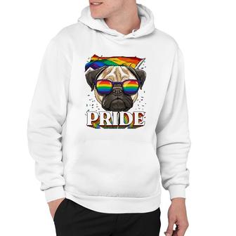 Lgbt Pug Gay Pride Lgbtq Rainbow Flag Sunglasses Hoodie | Mazezy
