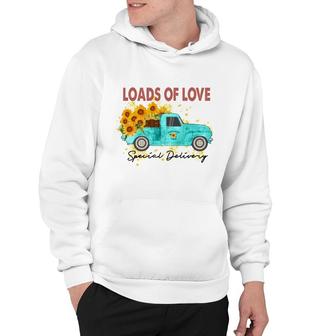 Loads Of Love Special Delivery Sunflower Blue Truck Hoodie - Seseable