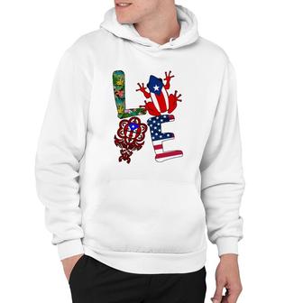 Love Puerto Rico Puerto Rican Flag Symbols Frog Atabey American Flag Floral Hoodie | Mazezy