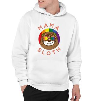 Mama Sloth Lgbtq Rainbow Flag Gay Pride Ally Gay Mom Women Hoodie | Mazezy