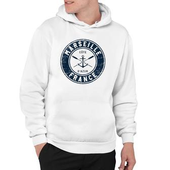 Marseille France Vintage Boat Anchor & Oars Hoodie | Mazezy