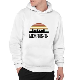 Memphis Tennessee Skyline Retro Sunset Hoodie | Mazezy