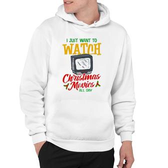 Mens Christmas Movie Lover Fan Watch Tv At Xmas Hoodie | Mazezy