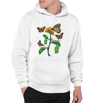 Monarch Butterfly Lover Life Cycle Metamorphosis Caterpillar Hoodie | Mazezy