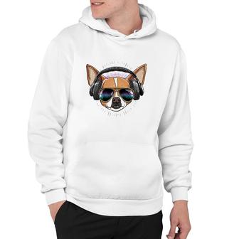 Music Chihuahua Dj With Headphones Musical Dog Lovers Hoodie | Mazezy