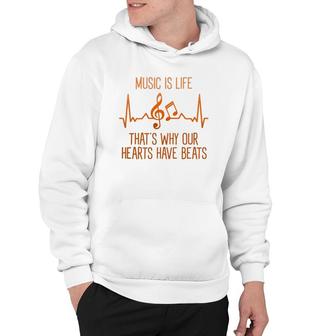 Musics Is Life That's Why Our Hearts Have Beats Singer Hoodie | Mazezy