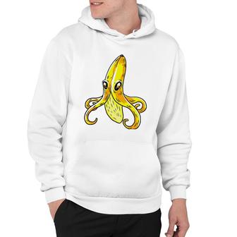 Octopus Banana Yellow Funny Humor Fruit Pun Lover Gift Hoodie | Mazezy