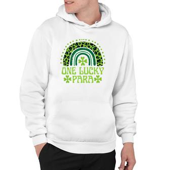 One Lucky Para Funny Family St Patrick's Day Rainbow Leopard Paraprofessional Gift Hoodie | Mazezy