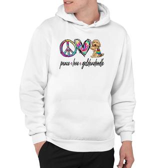 Peace Love Goldendoodle Tie Dye Dog Lover Mother's Day Hoodie | Mazezy