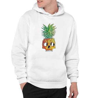 Pineapple Skull Aloha Beaches Hawaiian Hawaii Goth Hoodie | Mazezy