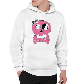 Pink Skull And Crossbones Girl Pirate Hoodie | Mazezy
