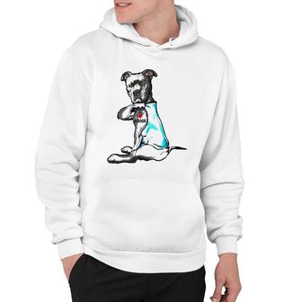 Pitbull Tattoo I Love Mama Funny Mother's Day Family Hoodie | Mazezy