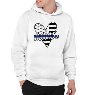 Police Mama Us Flag Proud Police Officer Mom Blue Line Hoodie | Mazezy