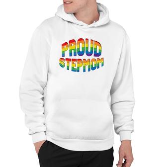 Proud Stepmom Lgbtq Pride Rainbow Flag Allies Ally Hoodie | Mazezy