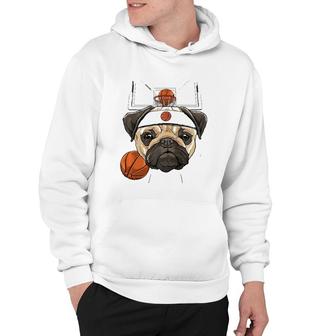 Pug Basketball Dog Lovers Basketball Player Hoodie | Mazezy