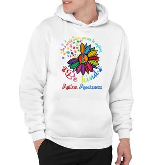 Puzzle Sunflower Be Kind Autism Awareness Mom Support Kids Hoodie - Seseable