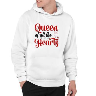Queen Of All The Hearts Valentine Cute Couple Valentine Hoodie | Mazezy CA