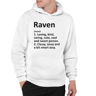 Raven Definition Personalized Name Funny Birthday Gift Idea Hoodie | Mazezy