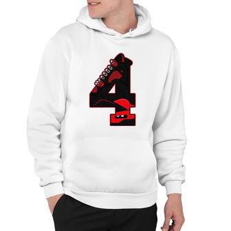 Red Thunder 4S Tee To Match Hiphop Shoes 4 Red Thunder Hoodie | Mazezy