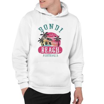 Retro Cool Bondi Beach Australia Beaches Distressed Novelty Hoodie | Mazezy